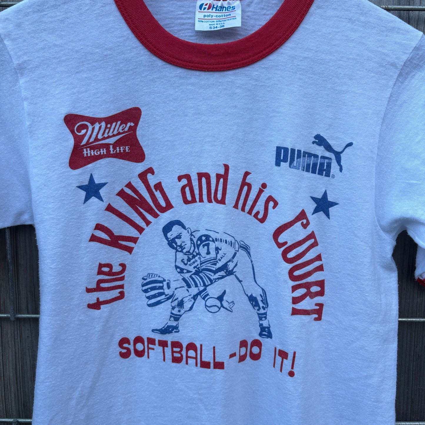 80S PUMA SOFTBALL RINGER TEE | HANES POLY-COTTON [S]