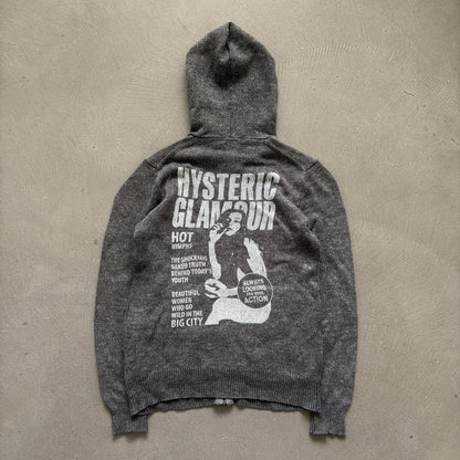 HYSTERIC GLAMOUR ZIP-UP HOODIE GREY [S]