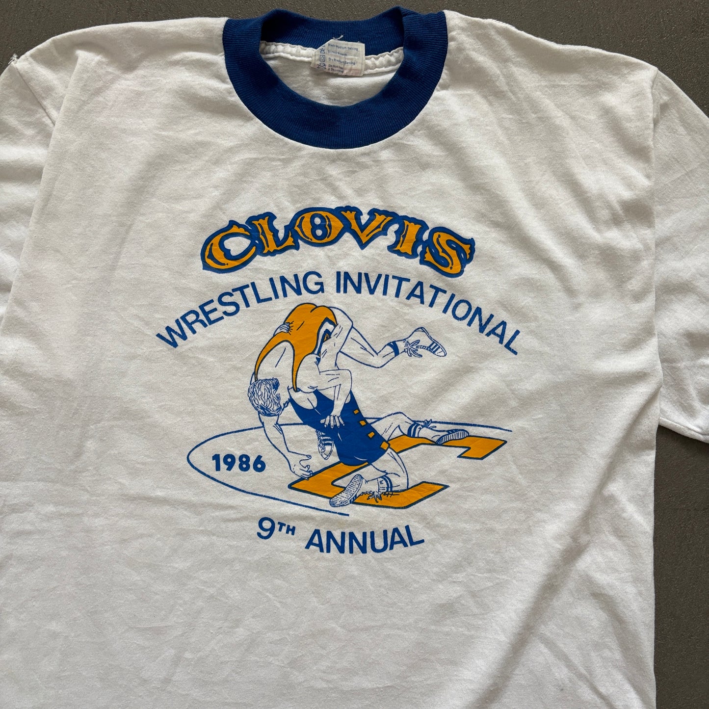 1986 WRESTLING INVITATIONAL RINGER TEE | FIFTY-FIFTY TAG [M]