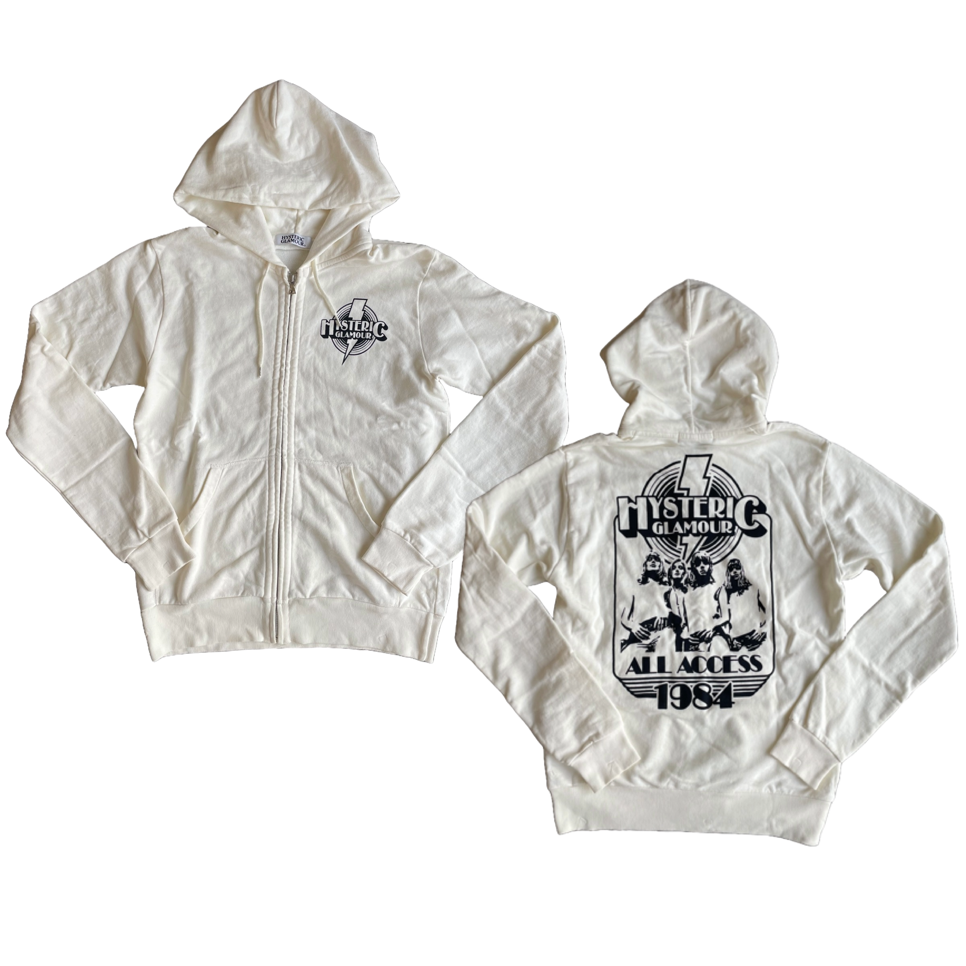 Hysteric Glamour Hoodie zip-up white - Tomvintage