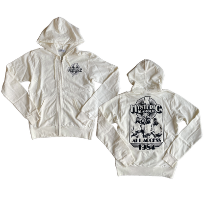 Hysteric Glamour Hoodie zip-up white - Tomvintage