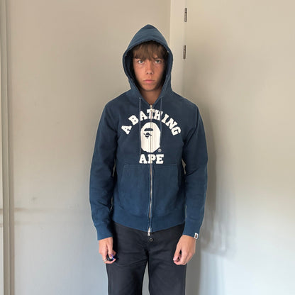 BAPE LOGO HOODIE BLUE STUDDED [L]