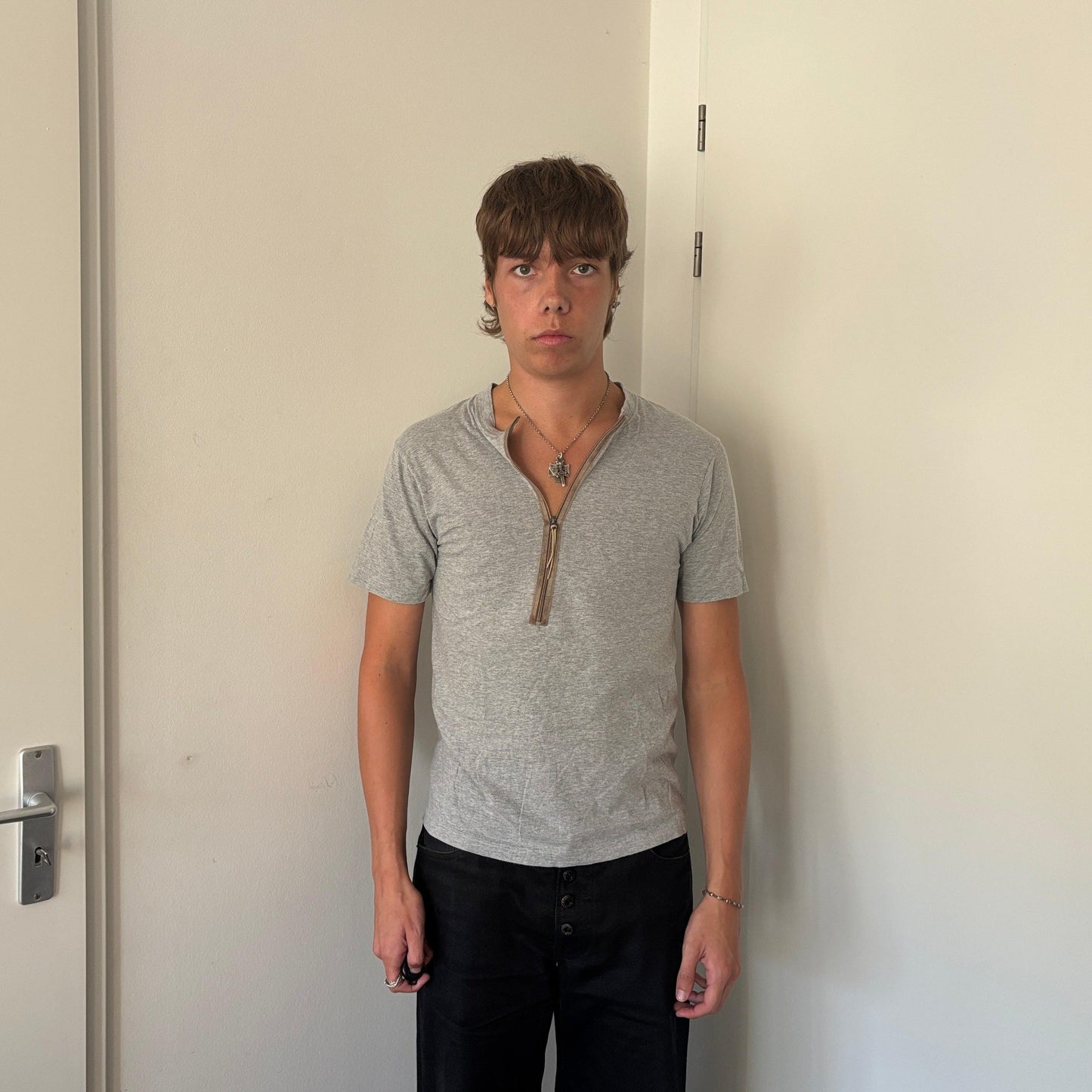 90S ISSEY MIYAKE ZIP TEE GREY [S]