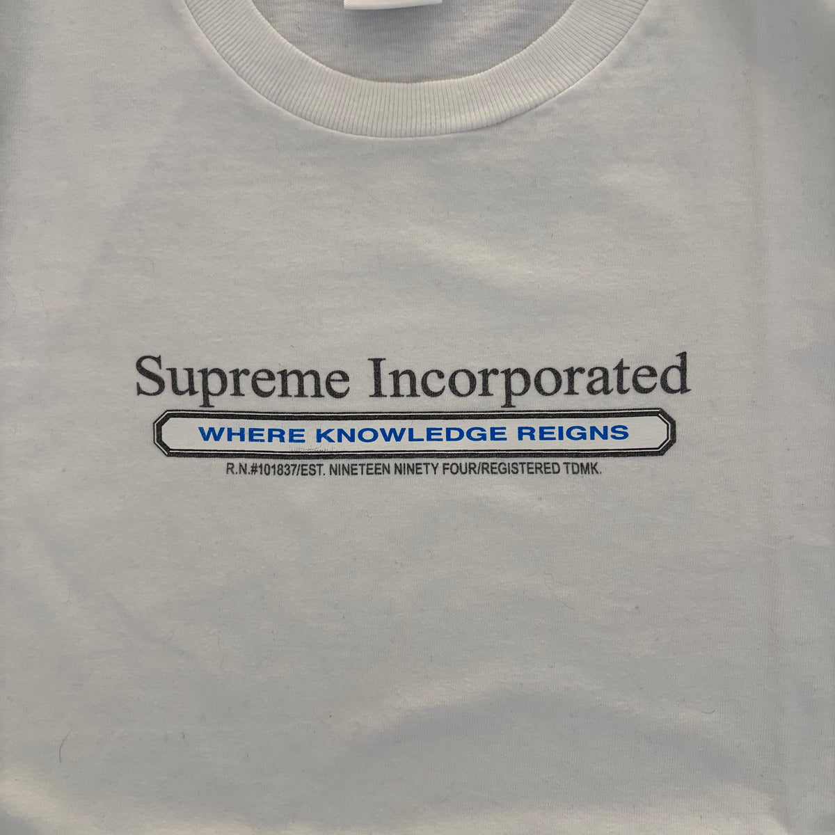FW19 SUPREME INCORPORATED TEE WHITE [M]