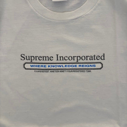 FW19 SUPREME INCORPORATED TEE WHITE [M]