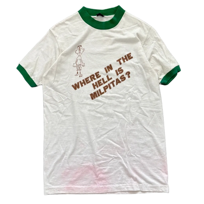 1976 WHERE IS MILPITAS RINGER TEE | HEAVY COTTON TAG [M]