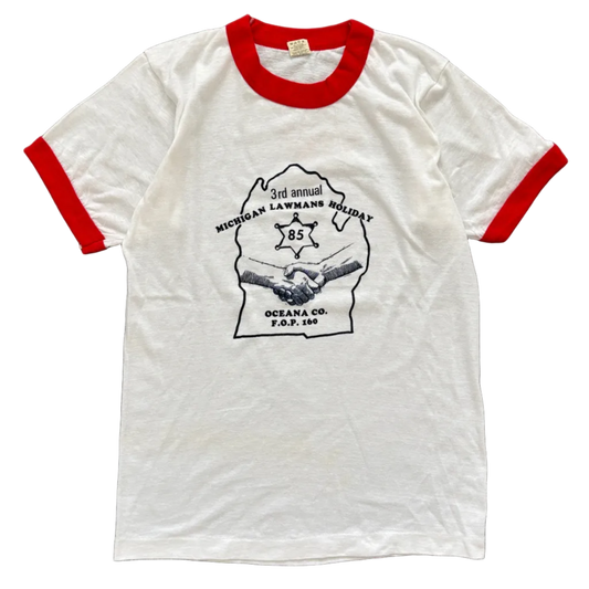 1985 LAWMAN HOLIDAY RINGER TEE | SCREEN STARS [S]