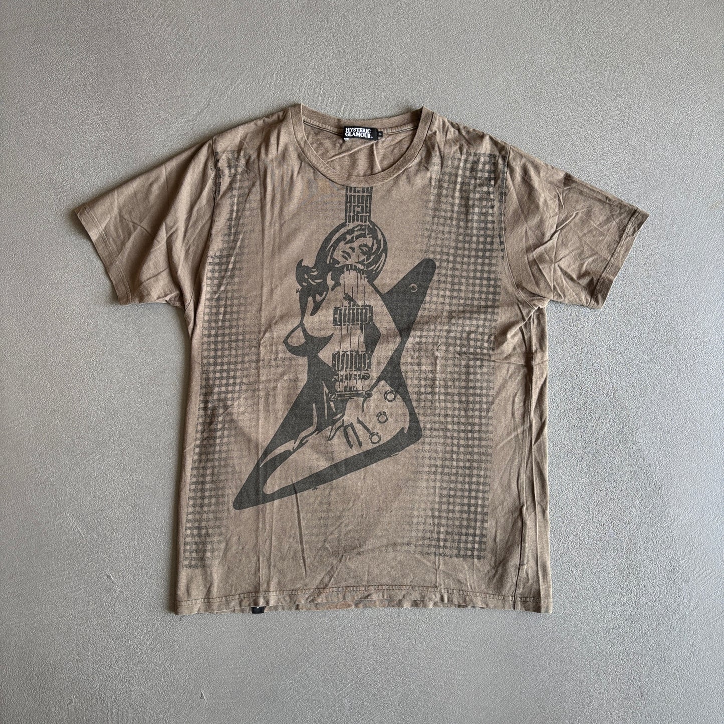 HYSTERIC GLAMOUR GUITAR GIRL TEE OLIVE [L]