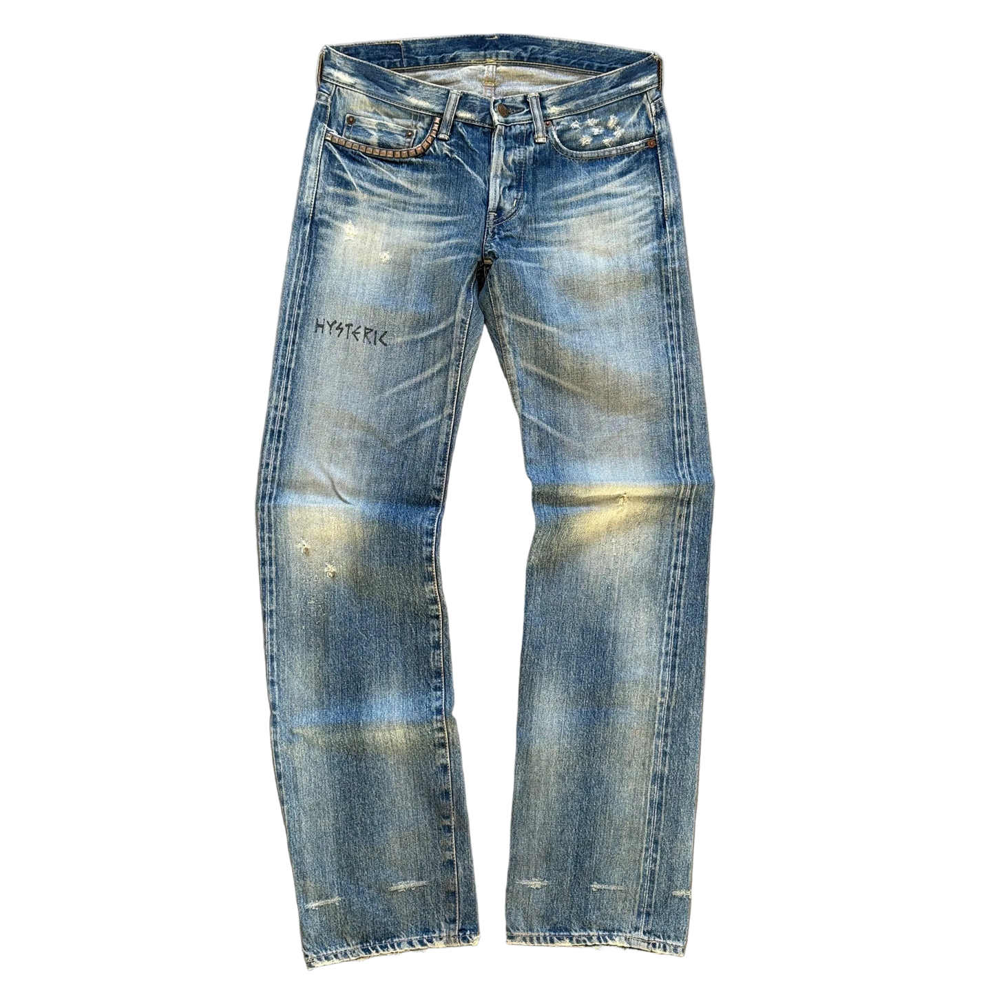 HYSTERIC GLAMOUR SPELLOUT STUDDED DENIM [W30]