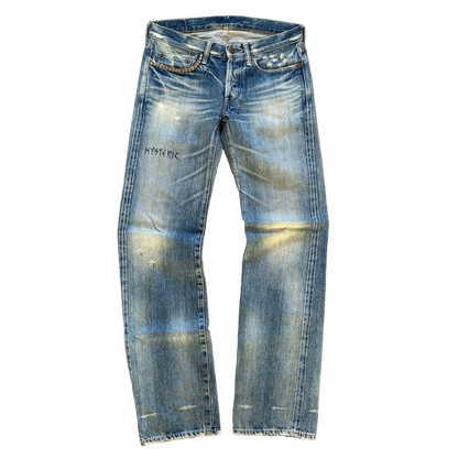 HYSTERIC GLAMOUR SPELLOUT STUDDED DENIM [W30]