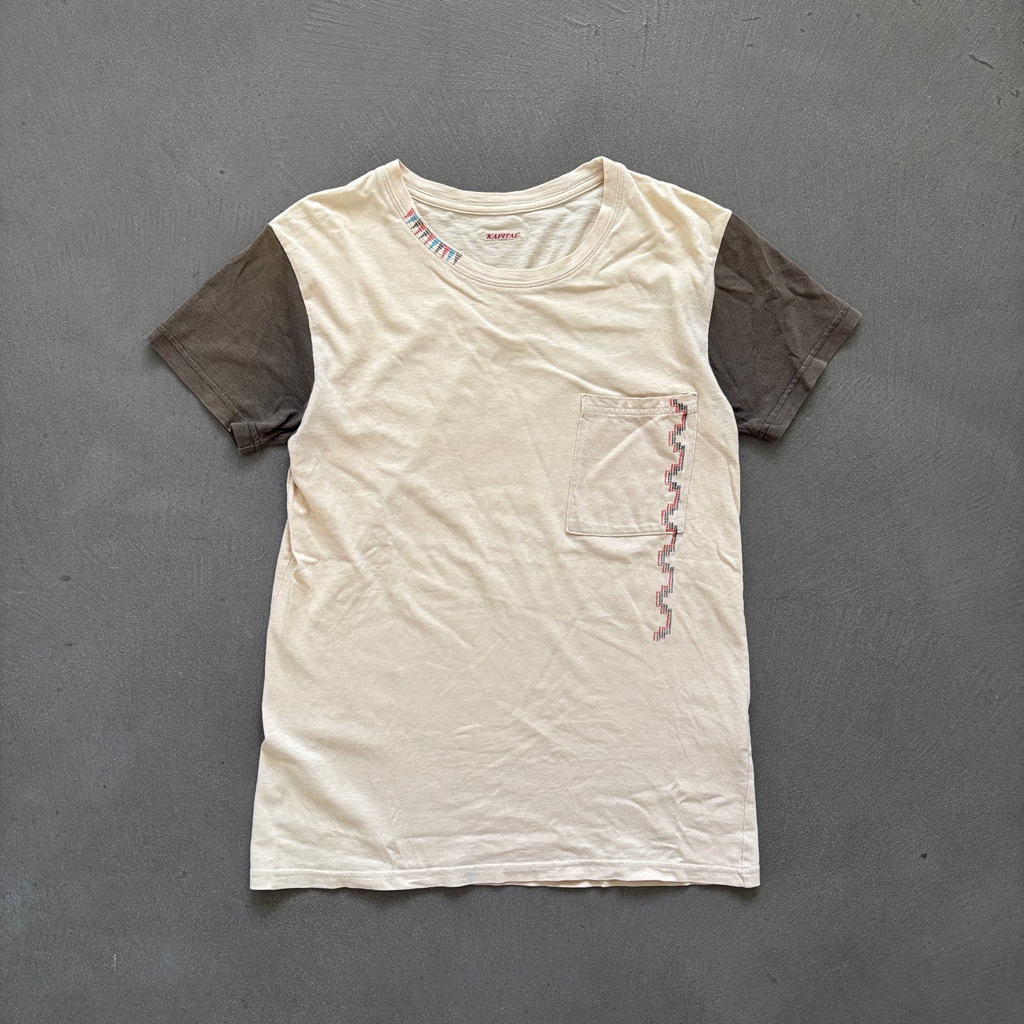 KAPITAL POCKET TEE TWO-TONE [L]