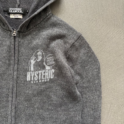 HYSTERIC GLAMOUR ZIP-UP HOODIE GREY [S]