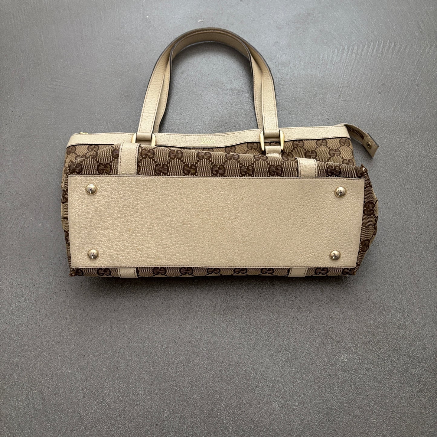 GUCCI CANVAS D-RING ABBEY TOTE BAG