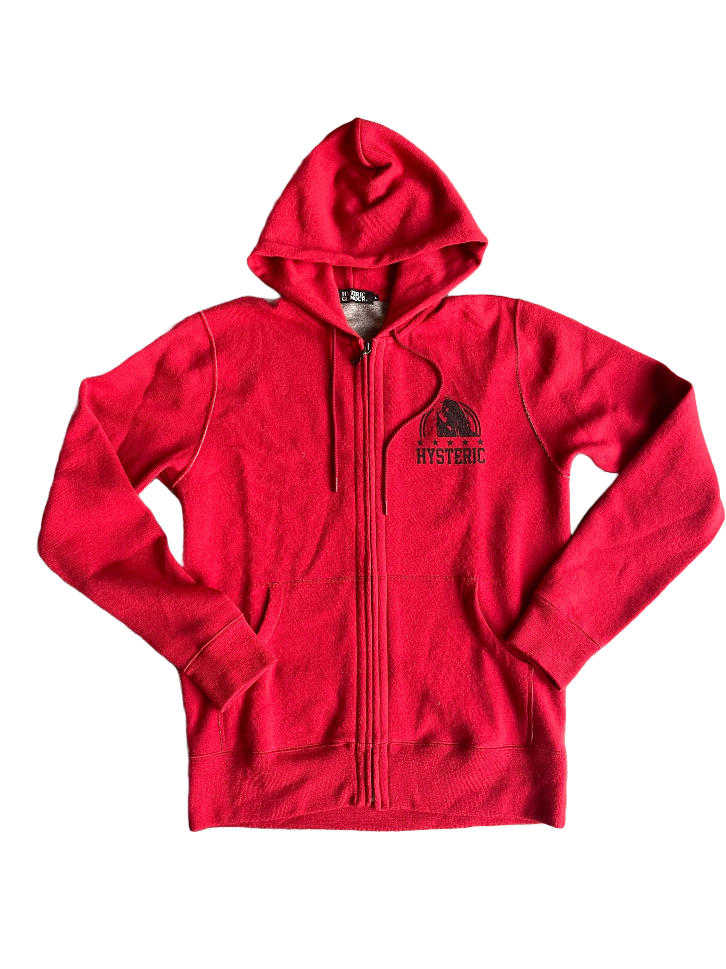 Hysteric Glamour hoodie red zip-up - Tomvintage