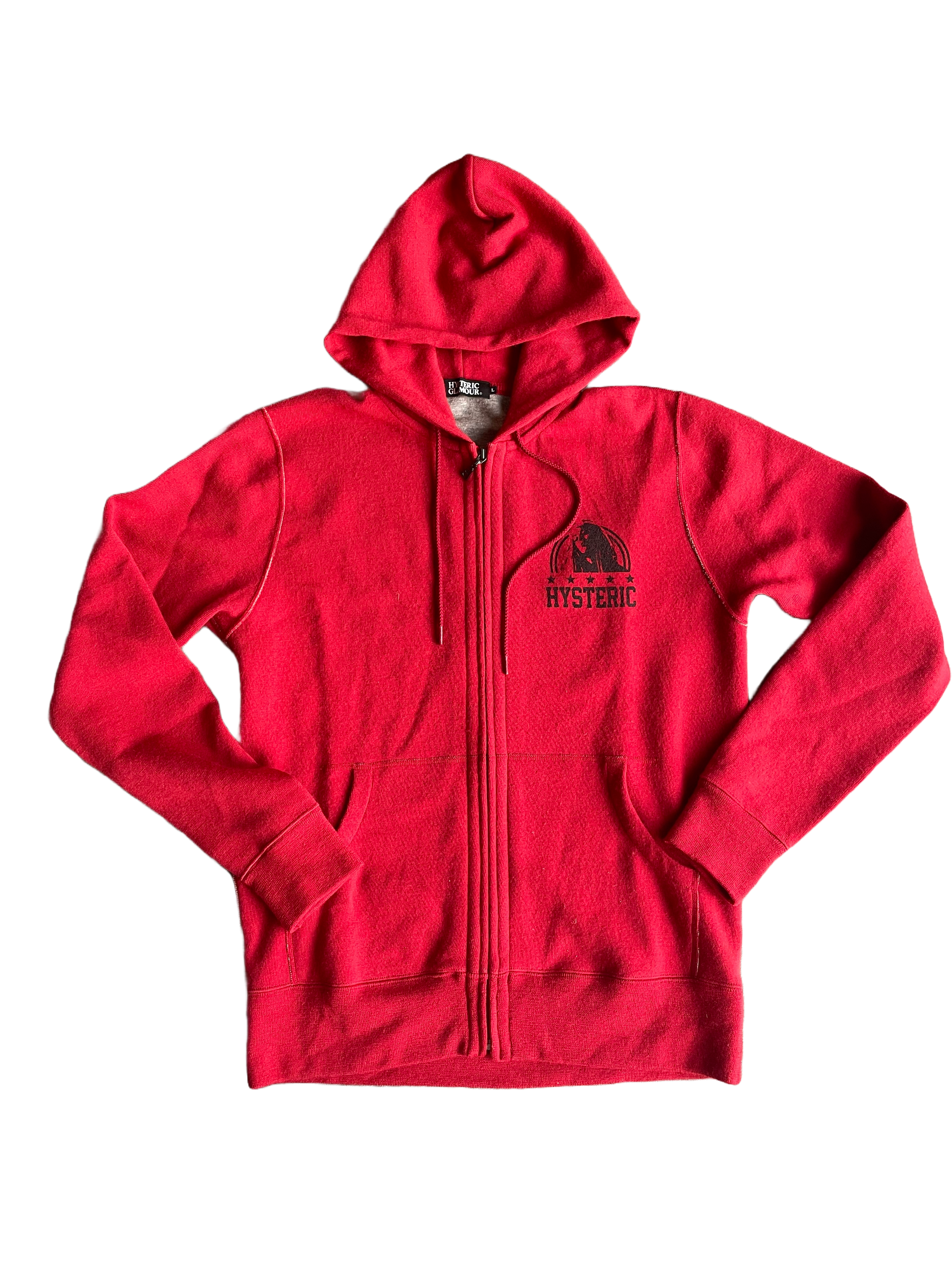 Hysteric Glamour hoodie red zip-up - Tomvintage