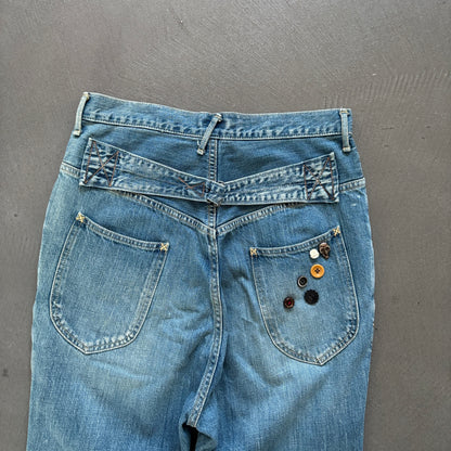 KAPITAL BUTTON BUCKLE JEANS [W30]