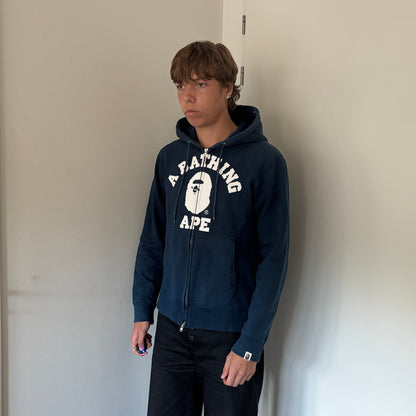 BAPE LOGO HOODIE BLUE STUDDED [L]