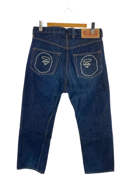 BAPE 90S INDIGO JEANS APE BACKPOCKET [W30]