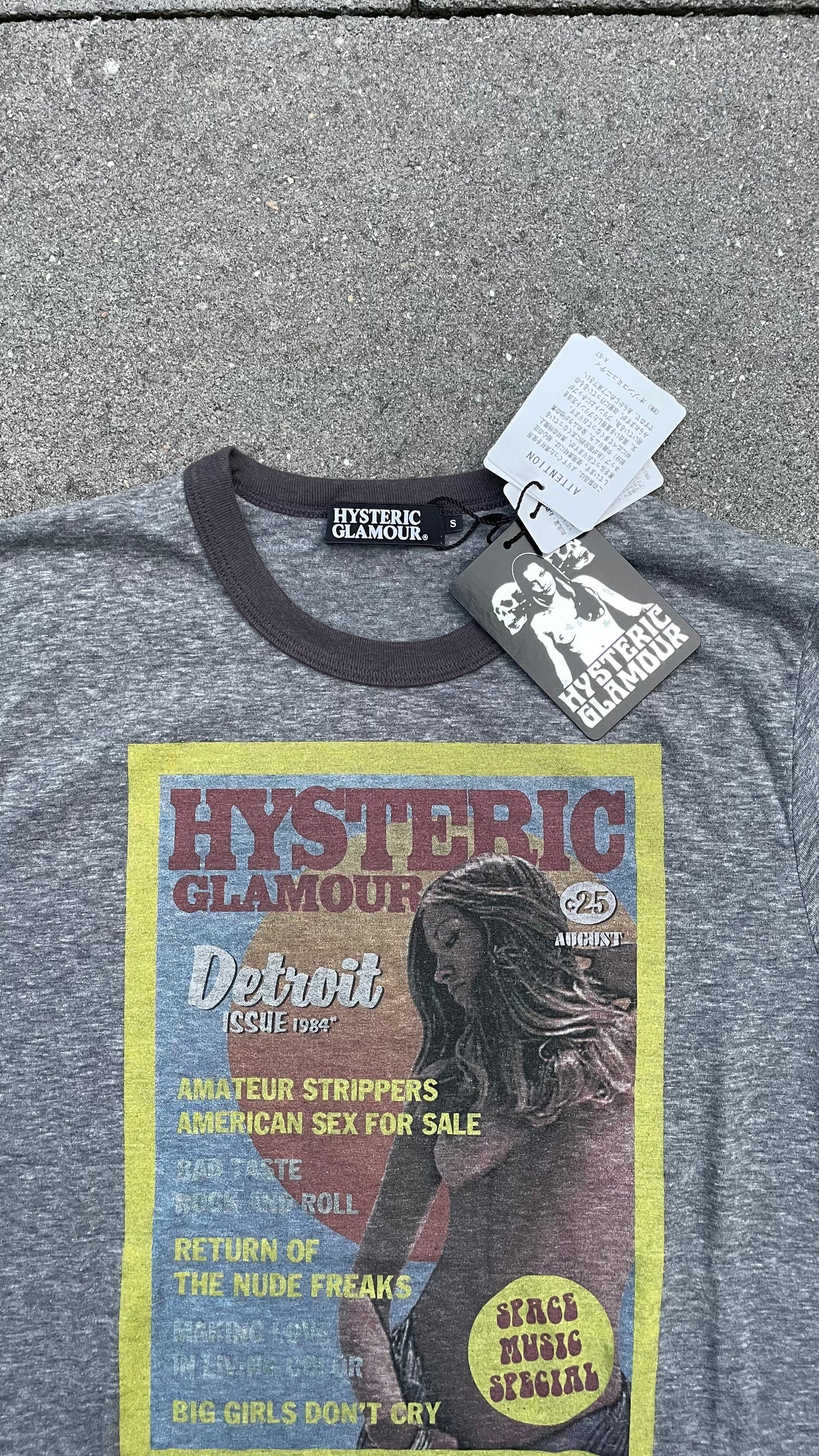 HYSTERIC GLAMOUR TEE GREY NEW [S]