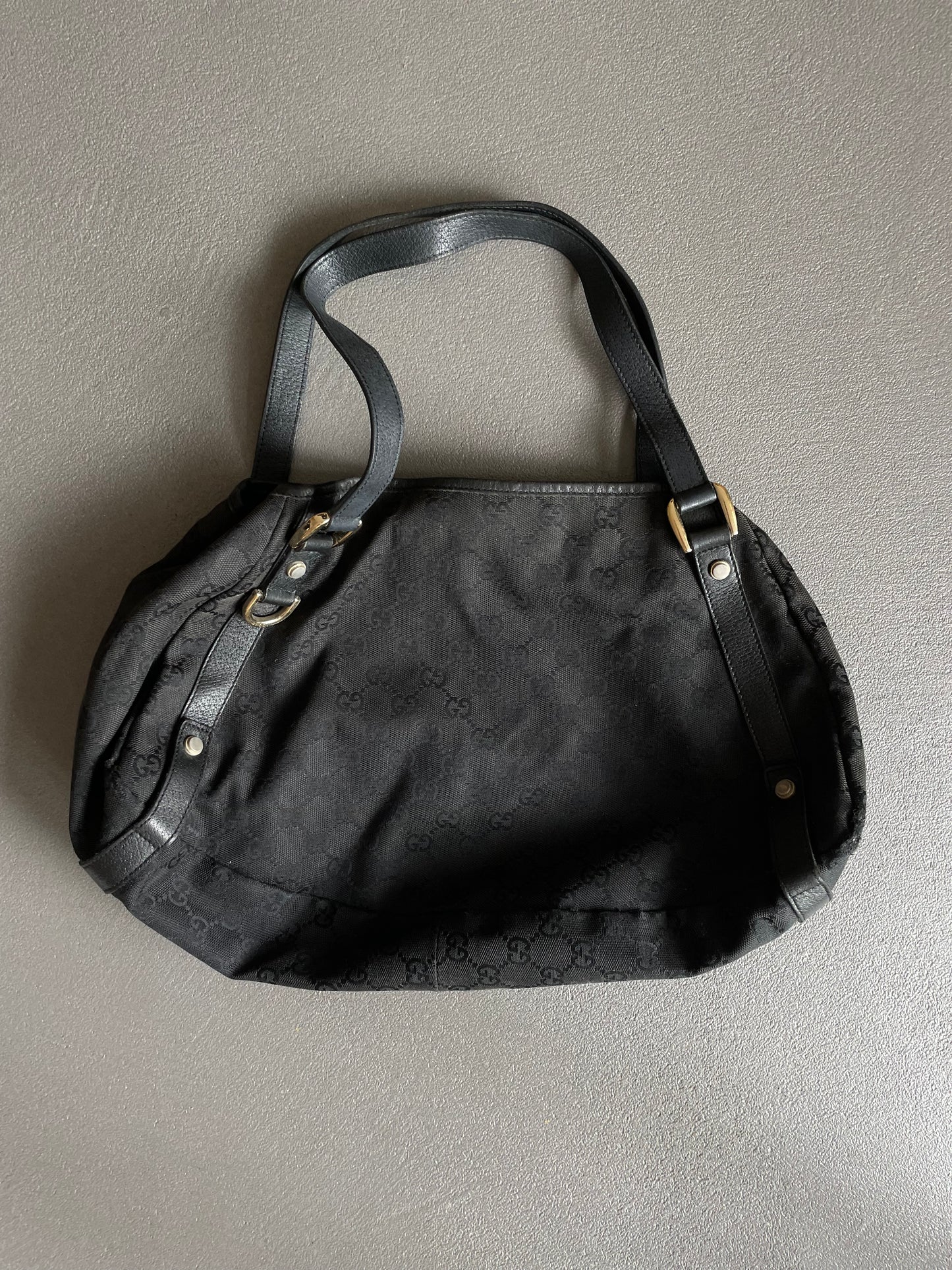 GUCCI BLACK CANVAS ABBEY BAG