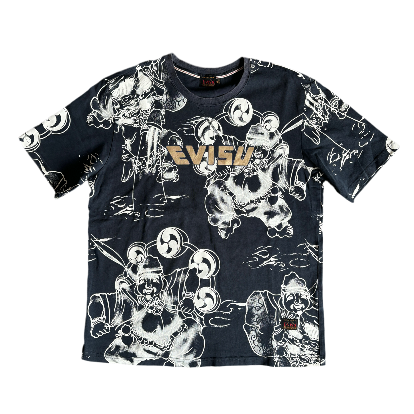 EVISU ALL OVER PRINT TEE BLUE [XL]