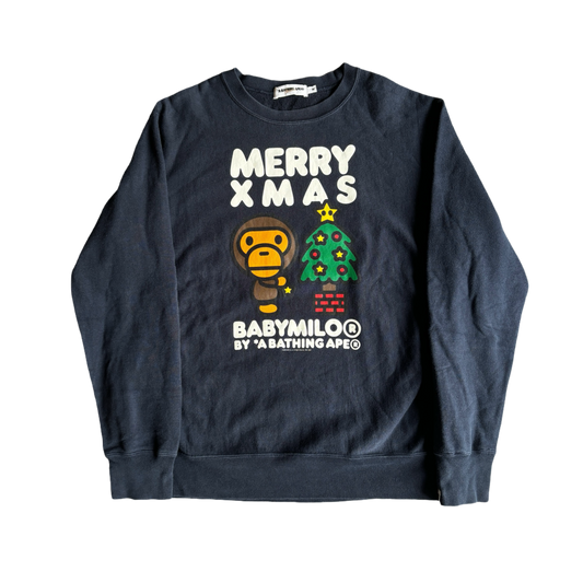 BAPE MERRY XMAS SWEATER NAVY [M]