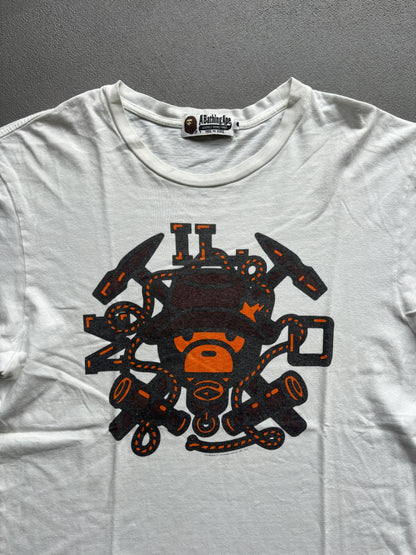 BAPE HAMMER LOGO TEE WHITE [L]