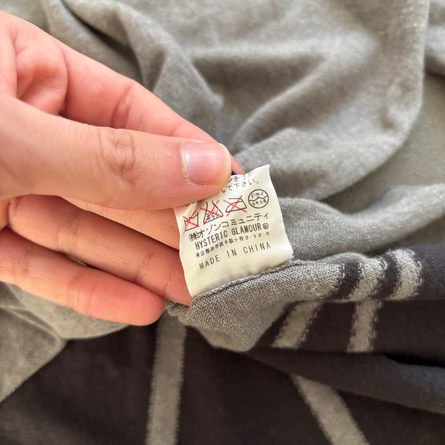 HYSTERIC GLAMOUR WOMAN PRINT POLO GREY [M]