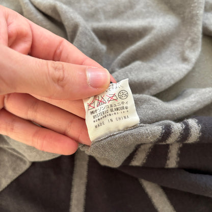 HYSTERIC GLAMOUR WOMAN PRINT POLO GREY [M]