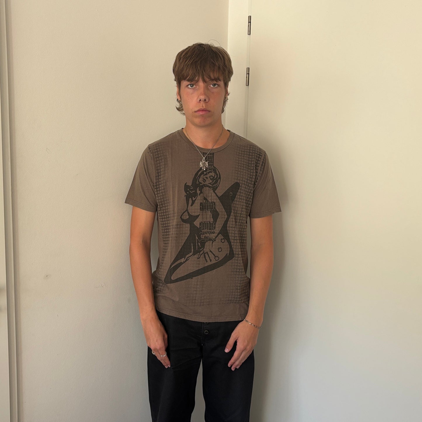 HYSTERIC GLAMOUR GUITAR GIRL TEE OLIVE [L]