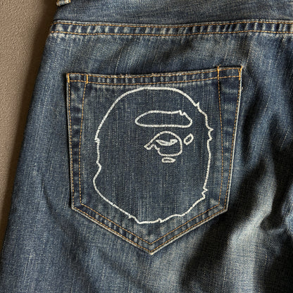 JEANS CON TASCA POSTERIORE BAPE HEAD [W31]