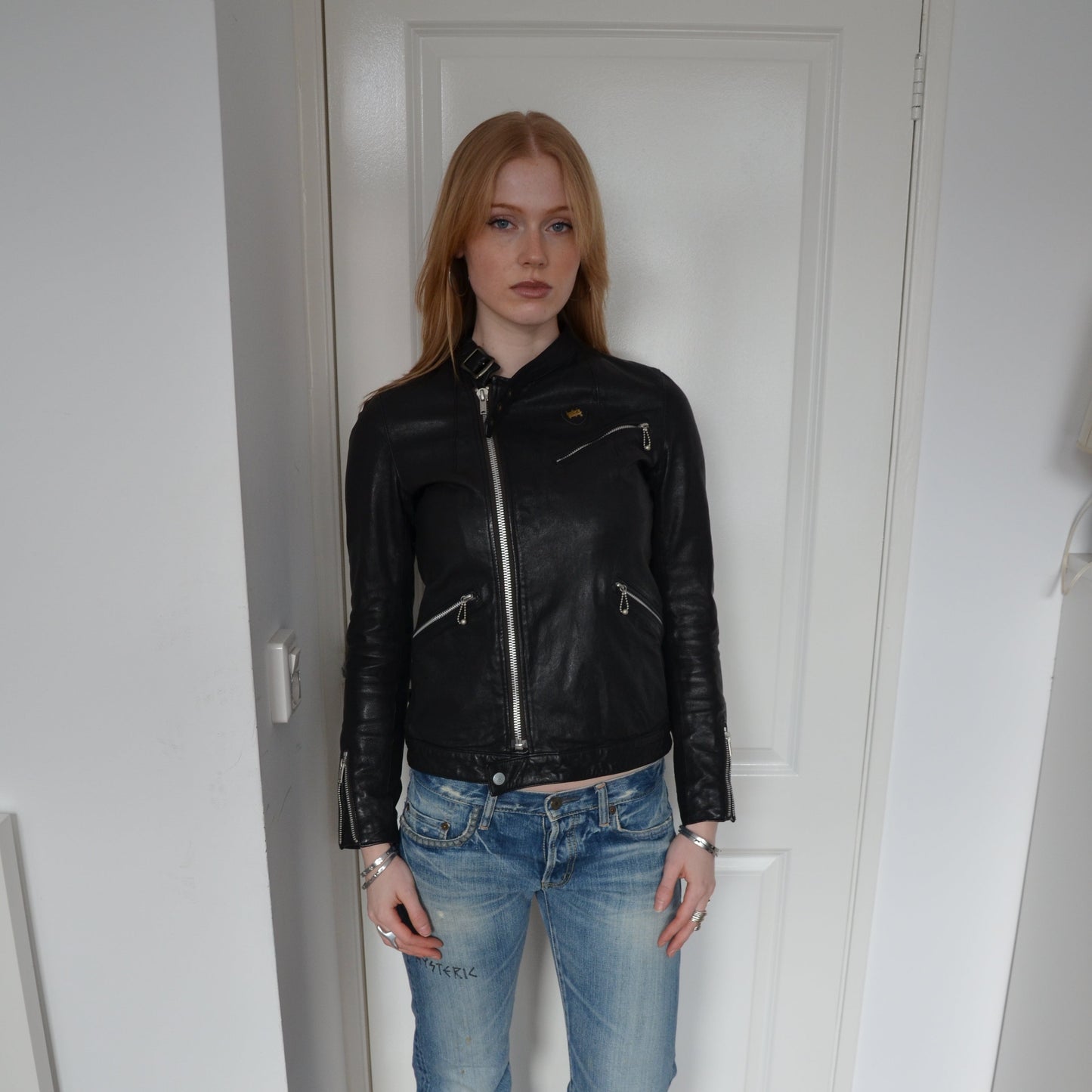 HYSTERIC GLAMOUR ZIP LEATHER JACKET [S]