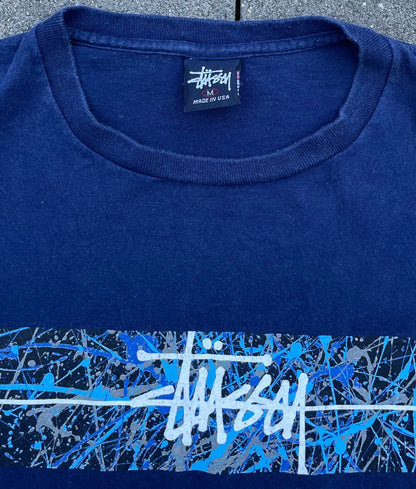 MAGLIETTA CON LOGO STUSSY ANNI '90 GRAVITY BLU MARINO [M]