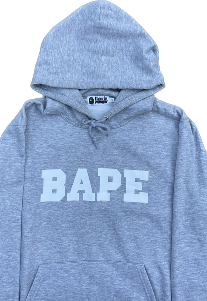 FELPA CON CAPPUCCIO BAPE LETTERS GRIGIA [XXL]