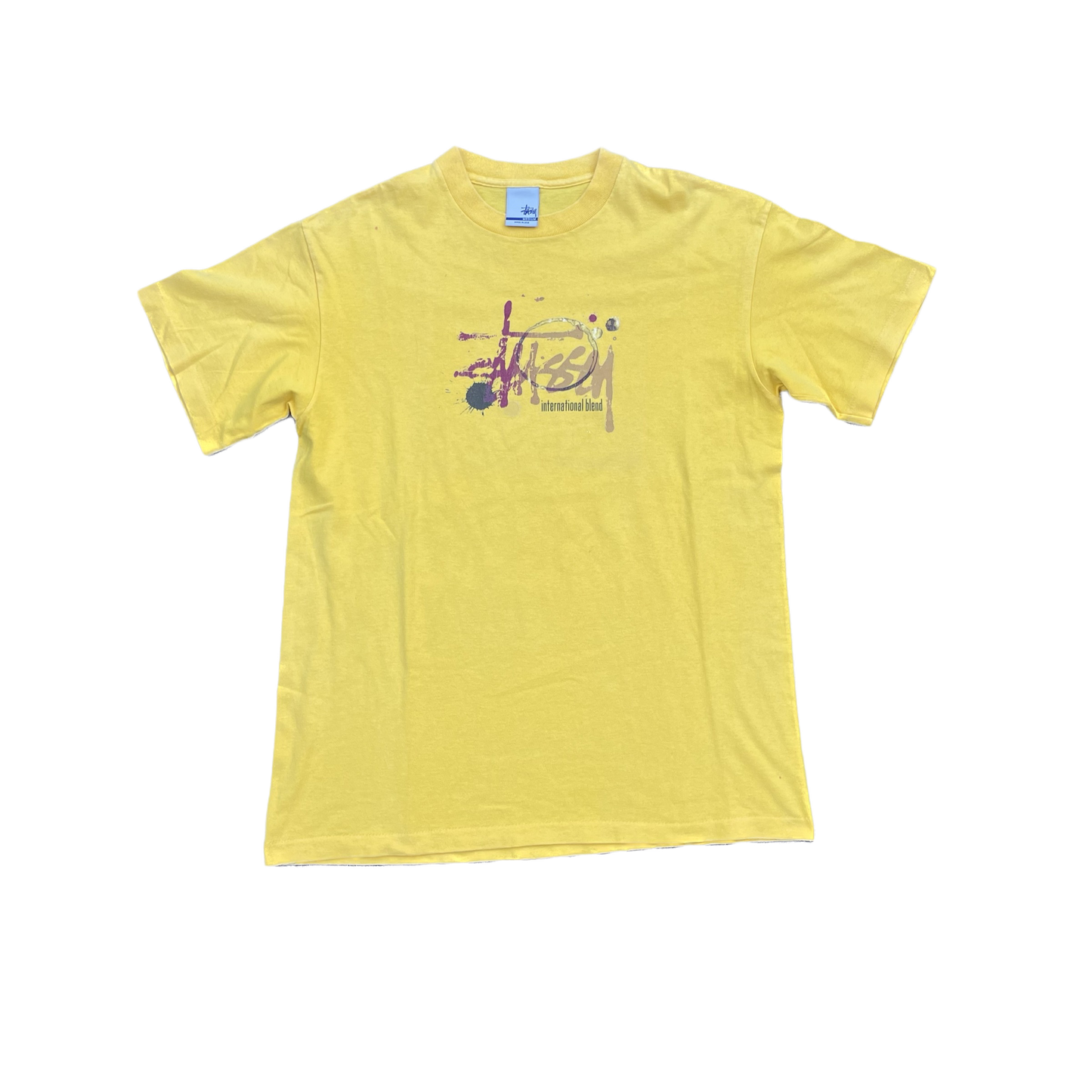 T-shirt SPLATTER STUSSY 2000S JAUNE [M]