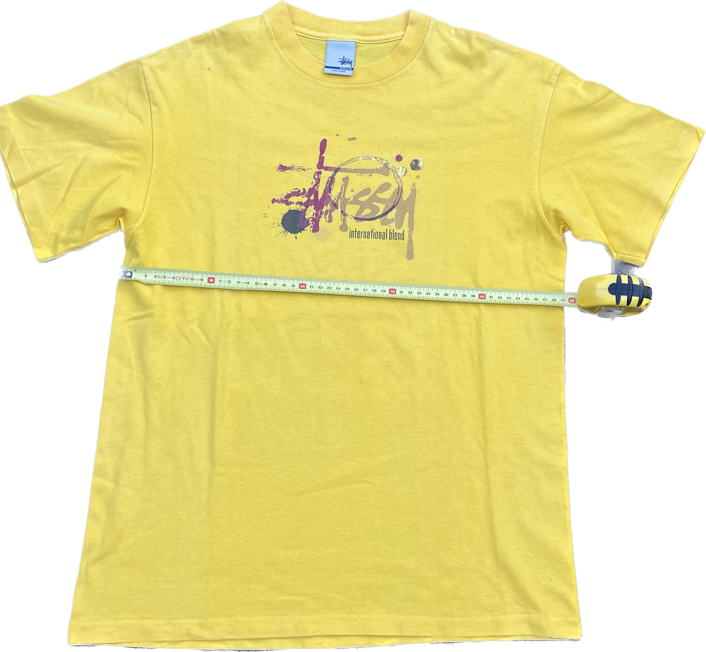 T-shirt SPLATTER STUSSY 2000S JAUNE [M]