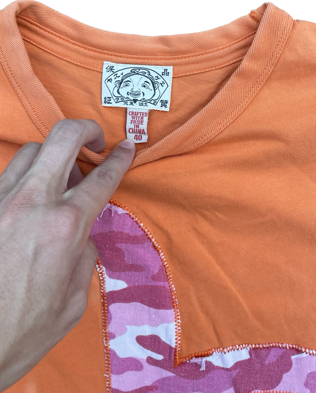 EVISU PINK CAMO SEAGULL TEE ARANCIONE [M]