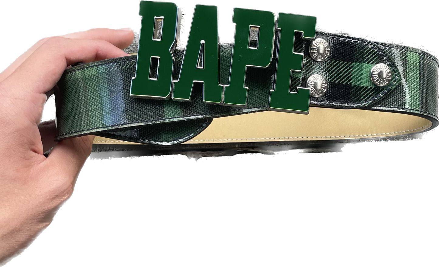 CEINTURE SPELLOUT À BOUCLE VERTE BAPE