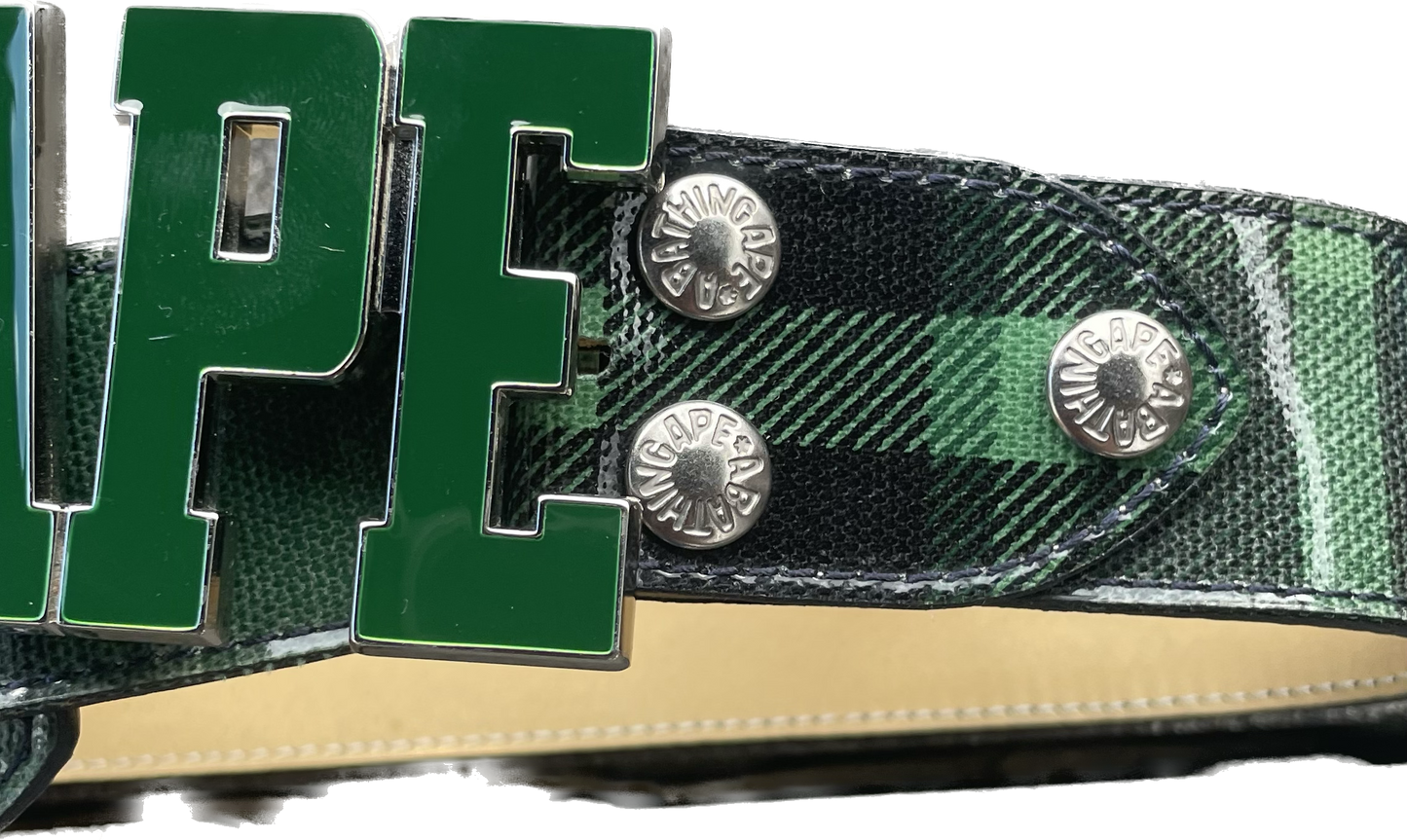 CEINTURE SPELLOUT À BOUCLE VERTE BAPE