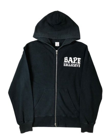 FELPA CON CAPPUCCIO E ZIP ESCLUSIVA BAPE NERA [M]