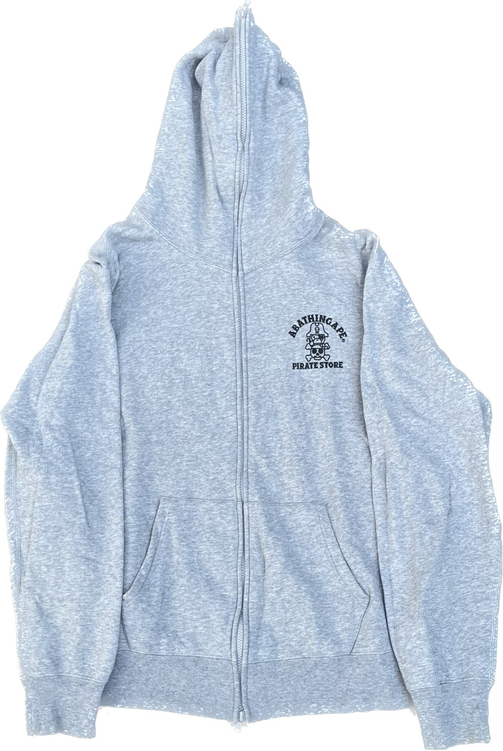 BAPE PIRATE STORE ZIP-UP HOODIE GREY [XXL]