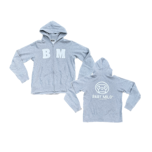 BAPE BABY MILO SWEAT À CAPUCHE ZIPPÉ GRIS [M]