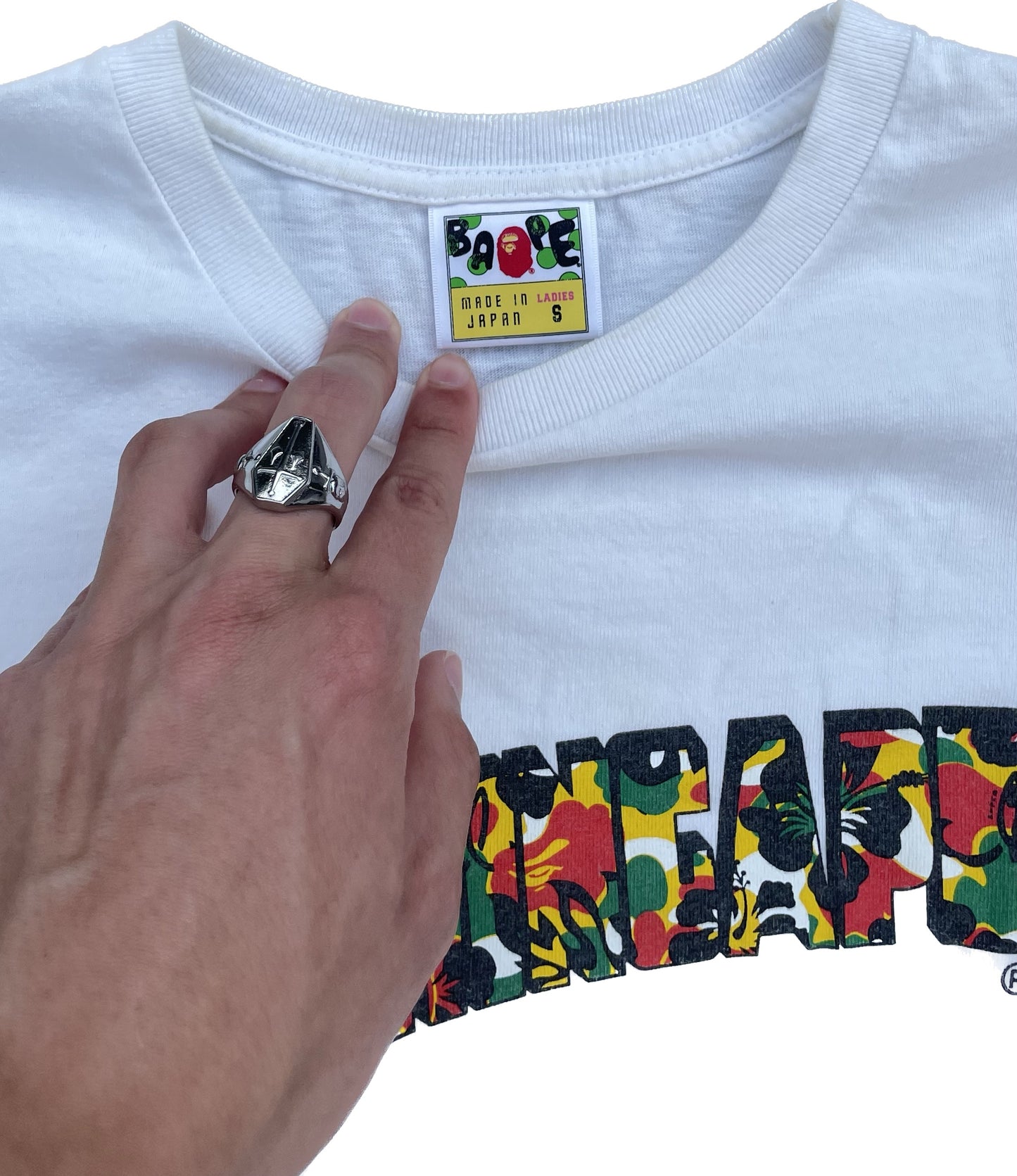 BAPE TROPICAL SPELLOUT TEE WHITE [S]