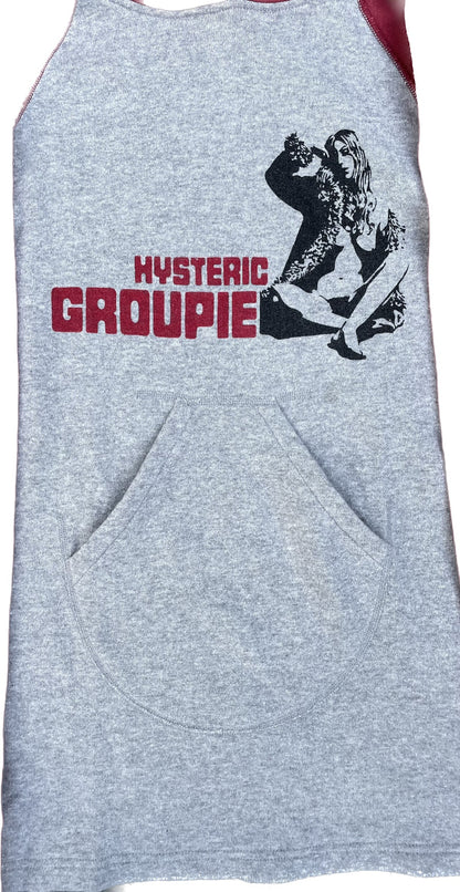 FELPA CON CAPPUCCIO HYSTERIC GLAMOUR GROUPIE GRIGIO ROSSO [S]