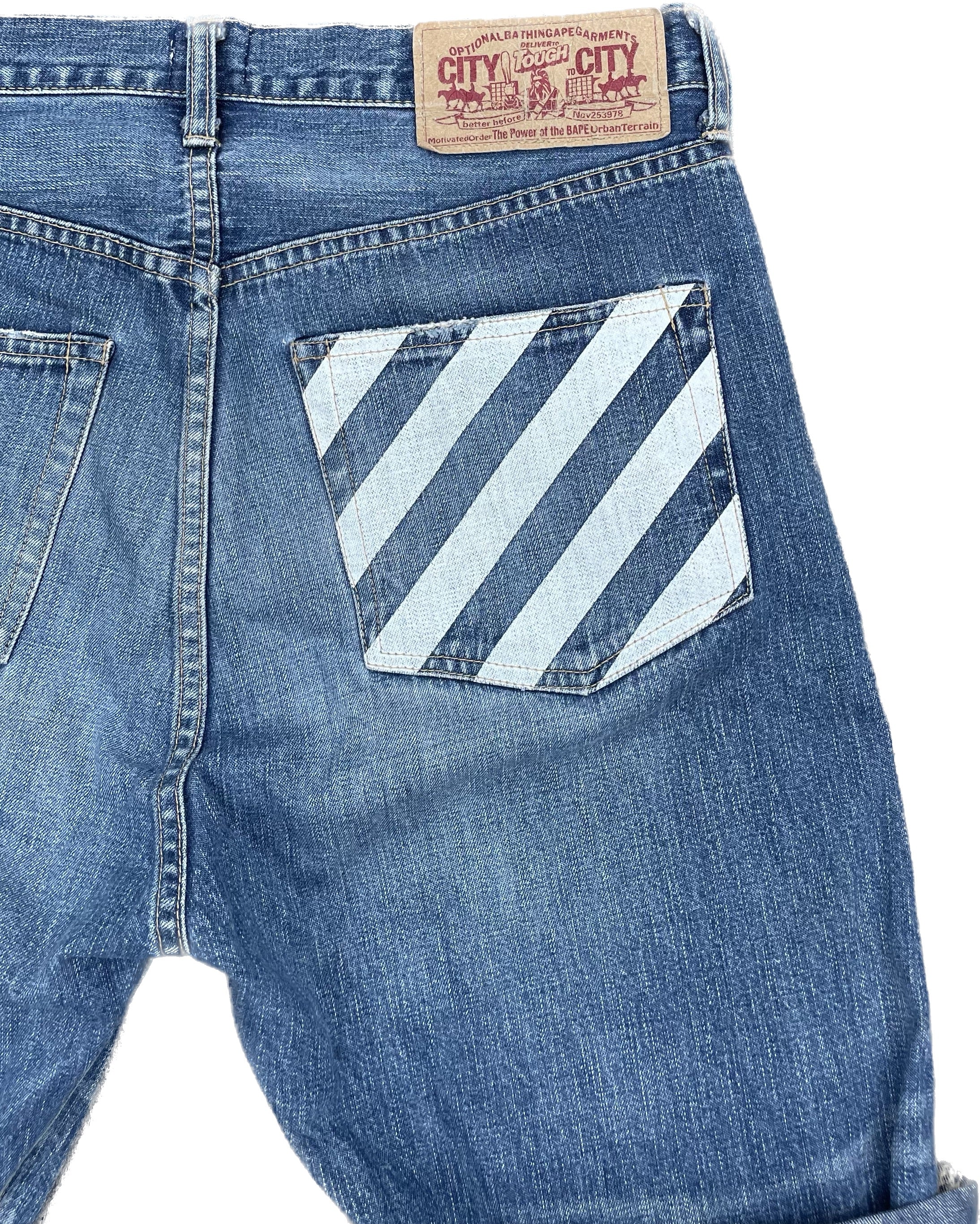 パンツ A Bathing Ape MILO FACE DENIM SHORTS L BAPE BABY MILO SAD FACE JORTS [W31] – TOMVINTAGE