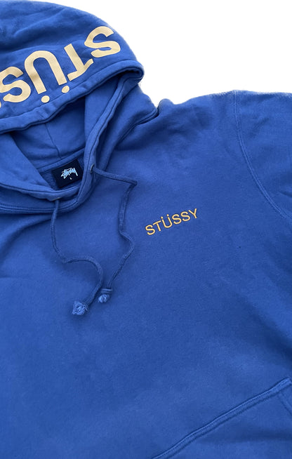 STUSSY LETTERS HOODIE BLUE [L]