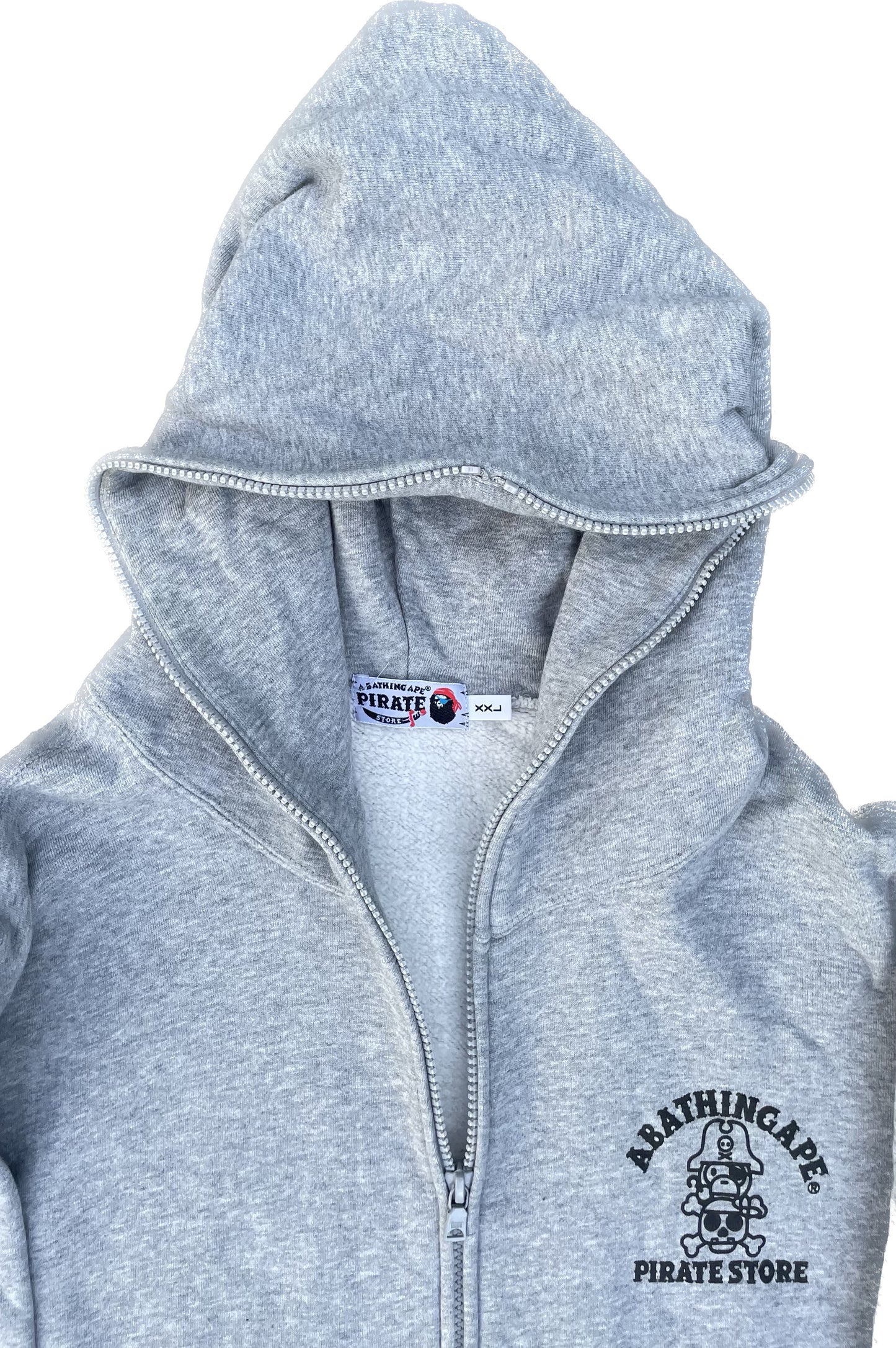 BAPE PIRATE STORE ZIP-UP HOODIE GREY [XXL]