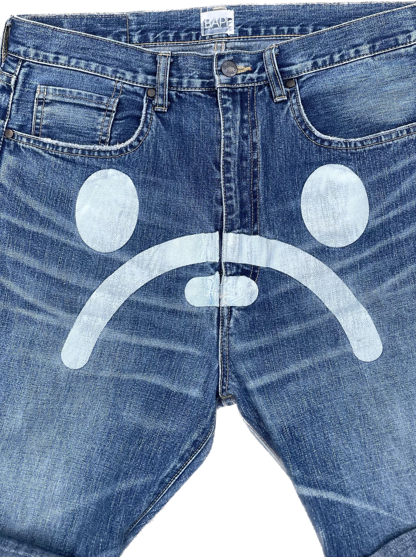 BAPE BABY MILO SAD FACE JORTS [W31]