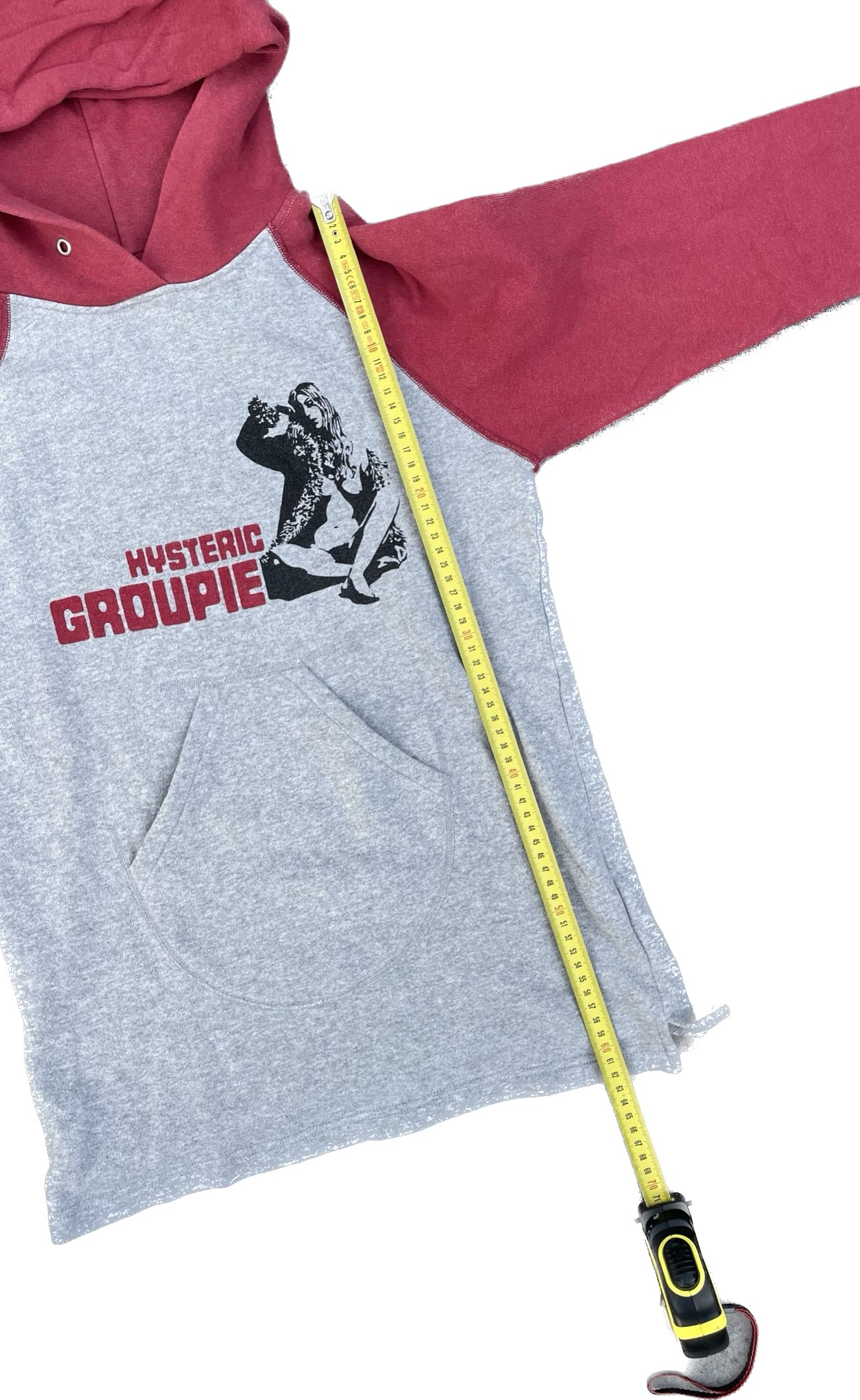 FELPA CON CAPPUCCIO HYSTERIC GLAMOUR GROUPIE GRIGIO ROSSO [S]