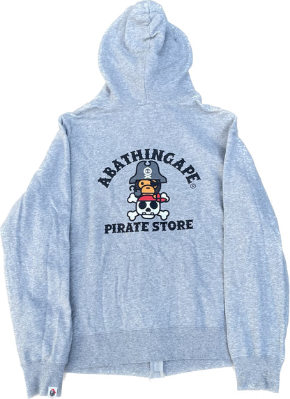 BAPE PIRATE STORE ZIP-UP HOODIE GREY [XXL]